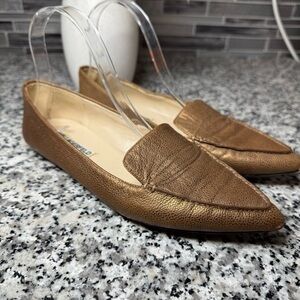 Karl Lagerfeld Destine Metallic Champagne Gold Flats